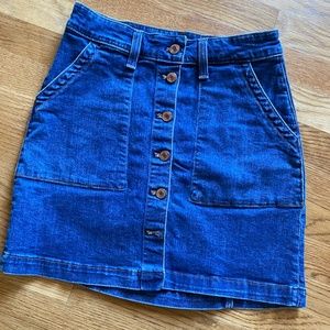 J. Crew Mercantile Button Front Denim Skirt